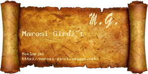 Marosi Girót névjegykártya